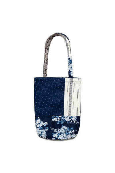 Patchwork NOVEL Tote Bag - Indigo