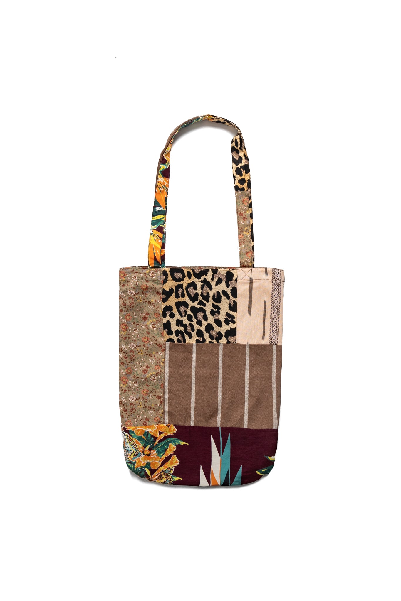 Patchwork NOVEL Tote Bag - Brown