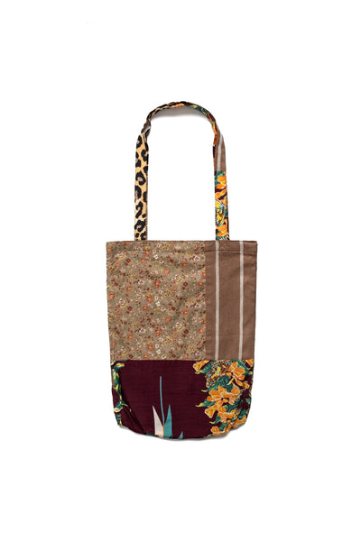 Patchwork NOVEL Tote Bag - Brown