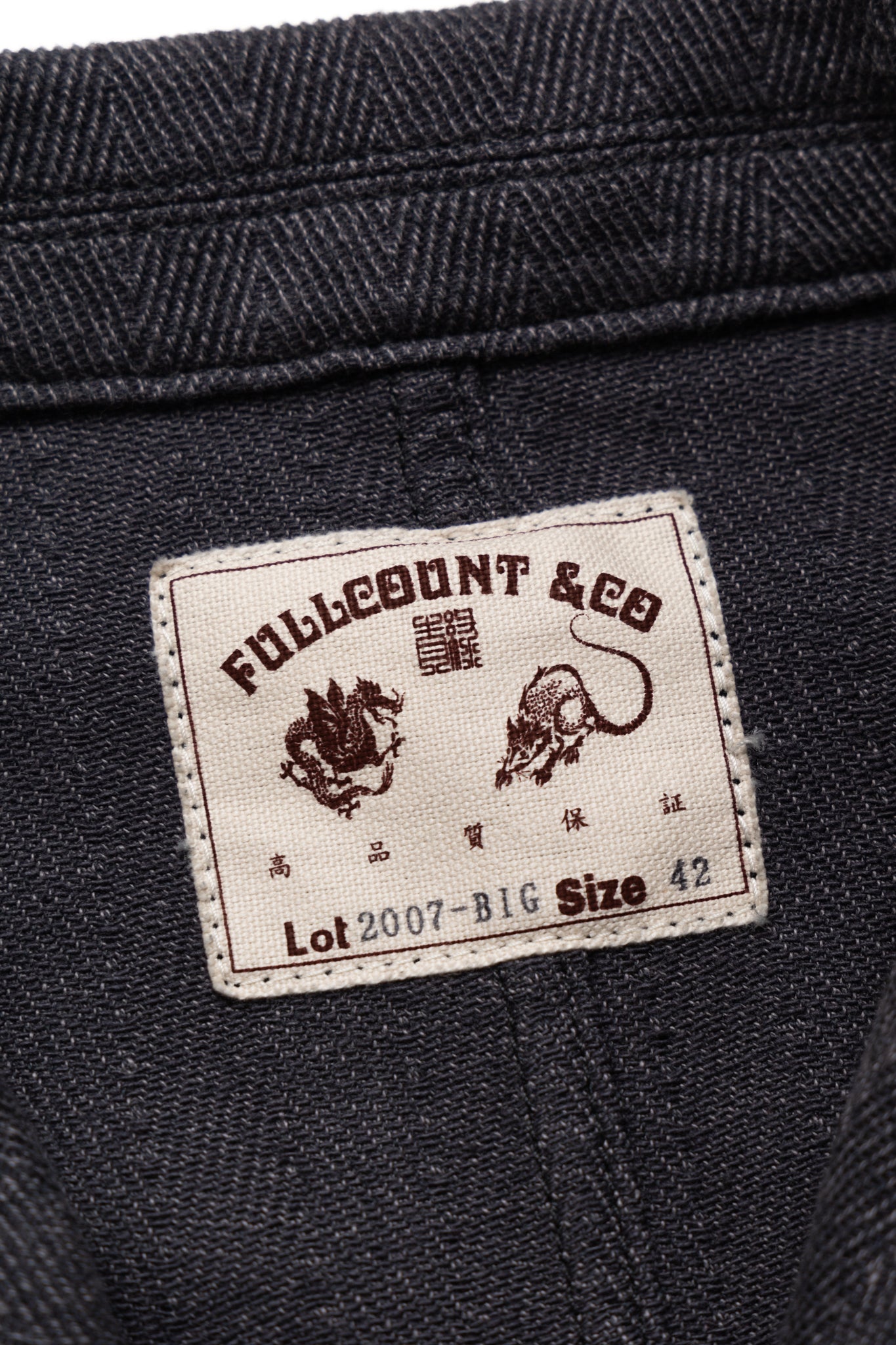 2007-BIG Cotton Herringbone Jacket - Charcoal Grey (Blue in Green Exclusive)