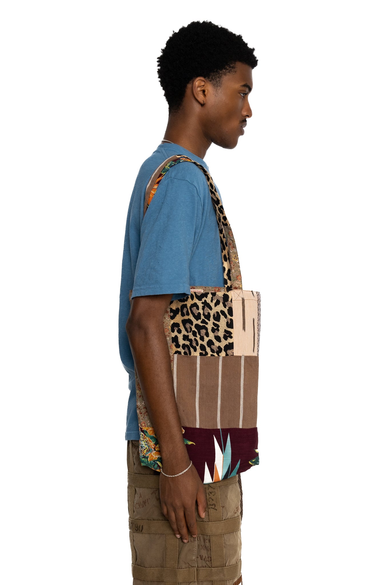 Patchwork NOVEL Tote Bag - Brown