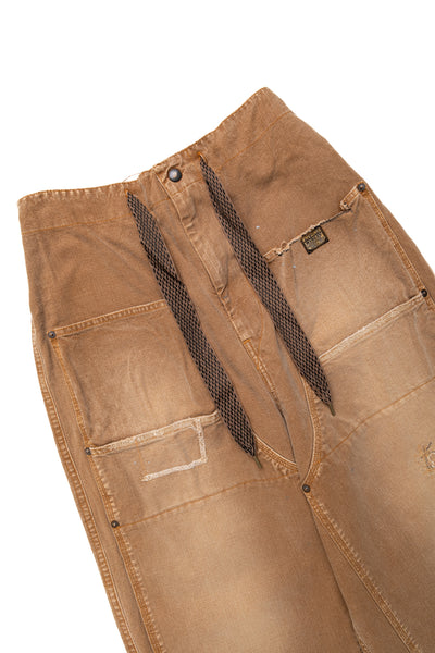 Canvas W-Knee EASY Baggy Pants (FARMER Remake) - Gold