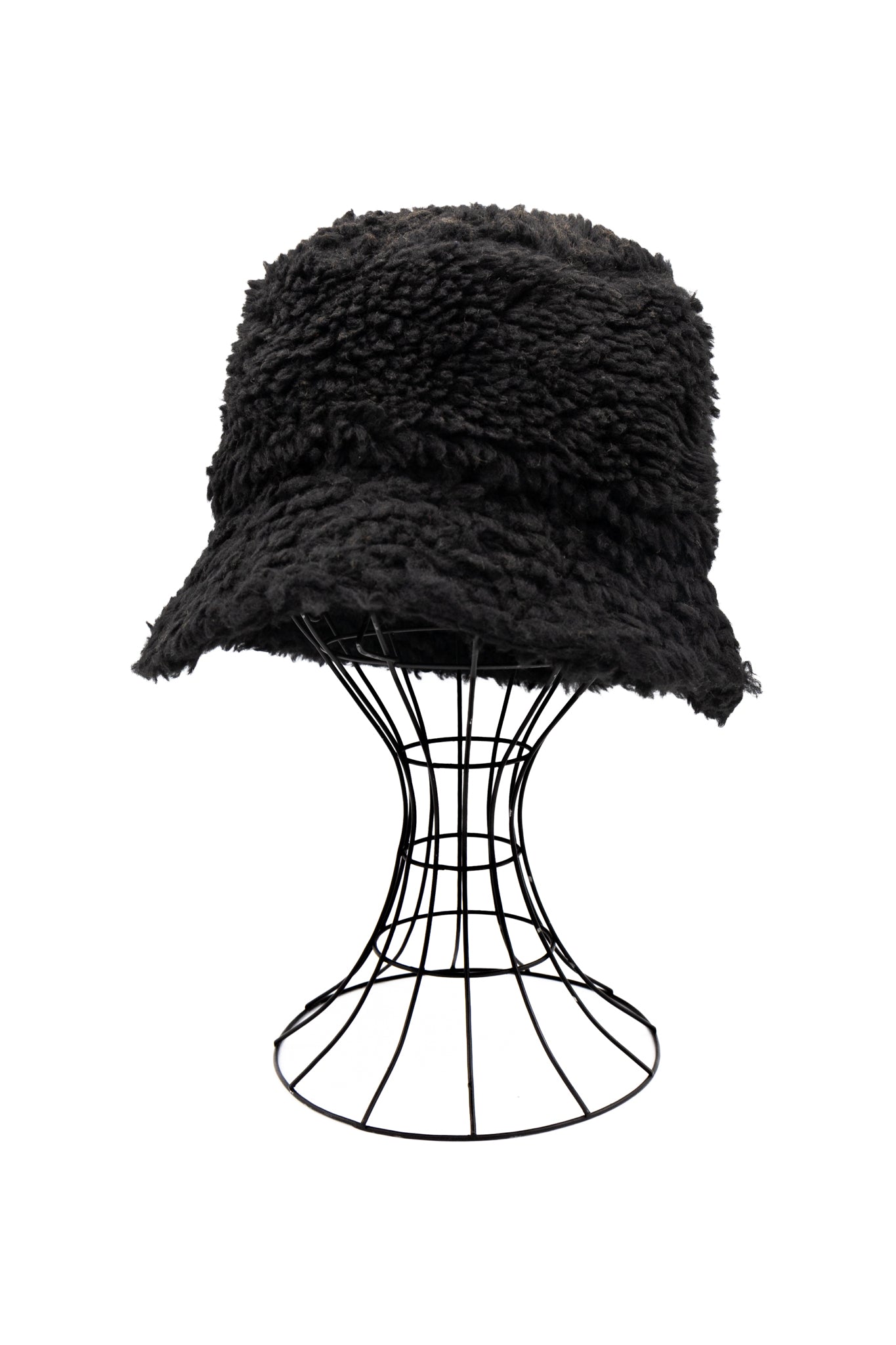 Bucket Hat Polyester Shearling - Black