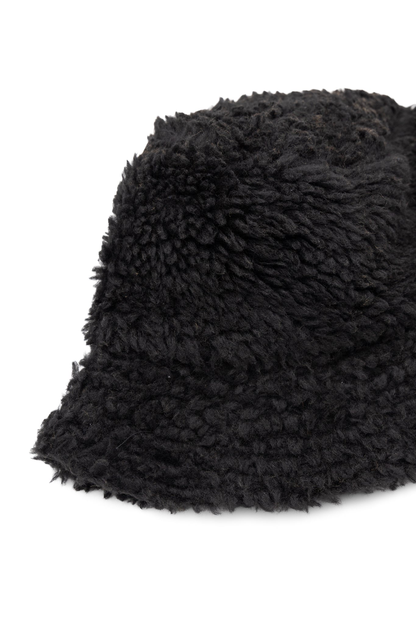 Bucket Hat Polyester Shearling - Black