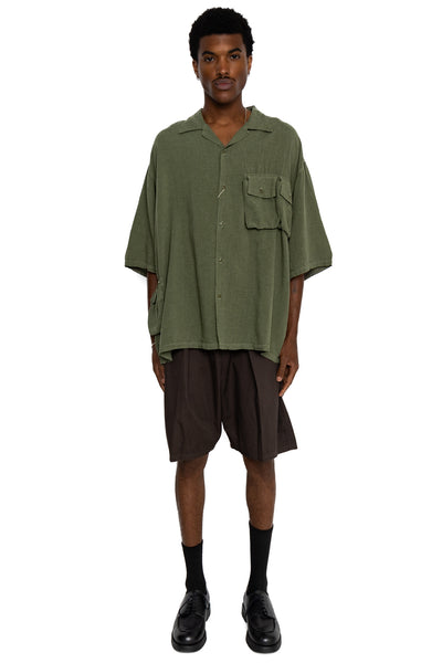 Soft Linen HUNTING NAM Aloha Shirt - Khaki