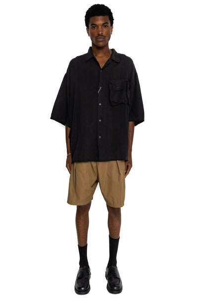 Soft Linen HUNTING NAM Aloha Shirt - Black