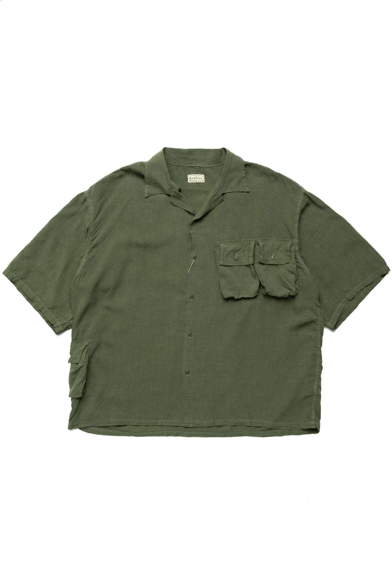 Soft Linen HUNTING NAM Aloha Shirt - Khaki