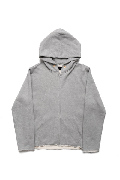 Heavyweight Raw Zip Hoodie - Heather Grey