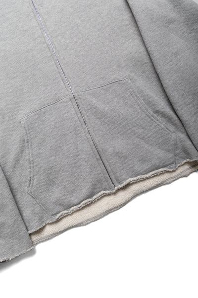 Heavyweight Raw Zip Hoodie - Heather Grey