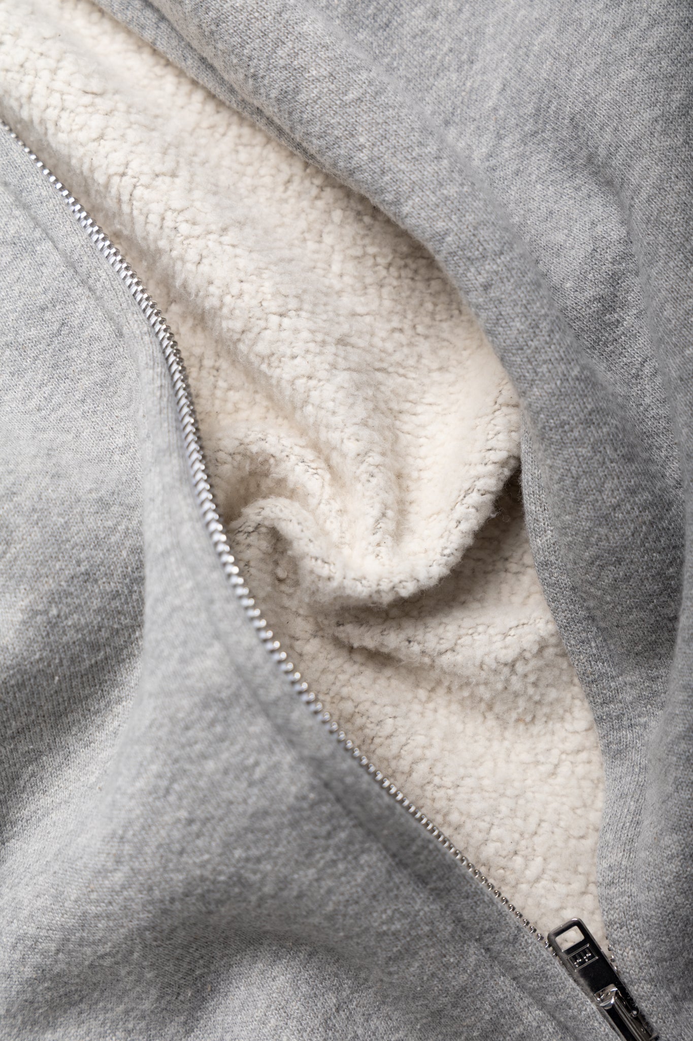 Heavyweight Raw Zip Hoodie - Heather Grey