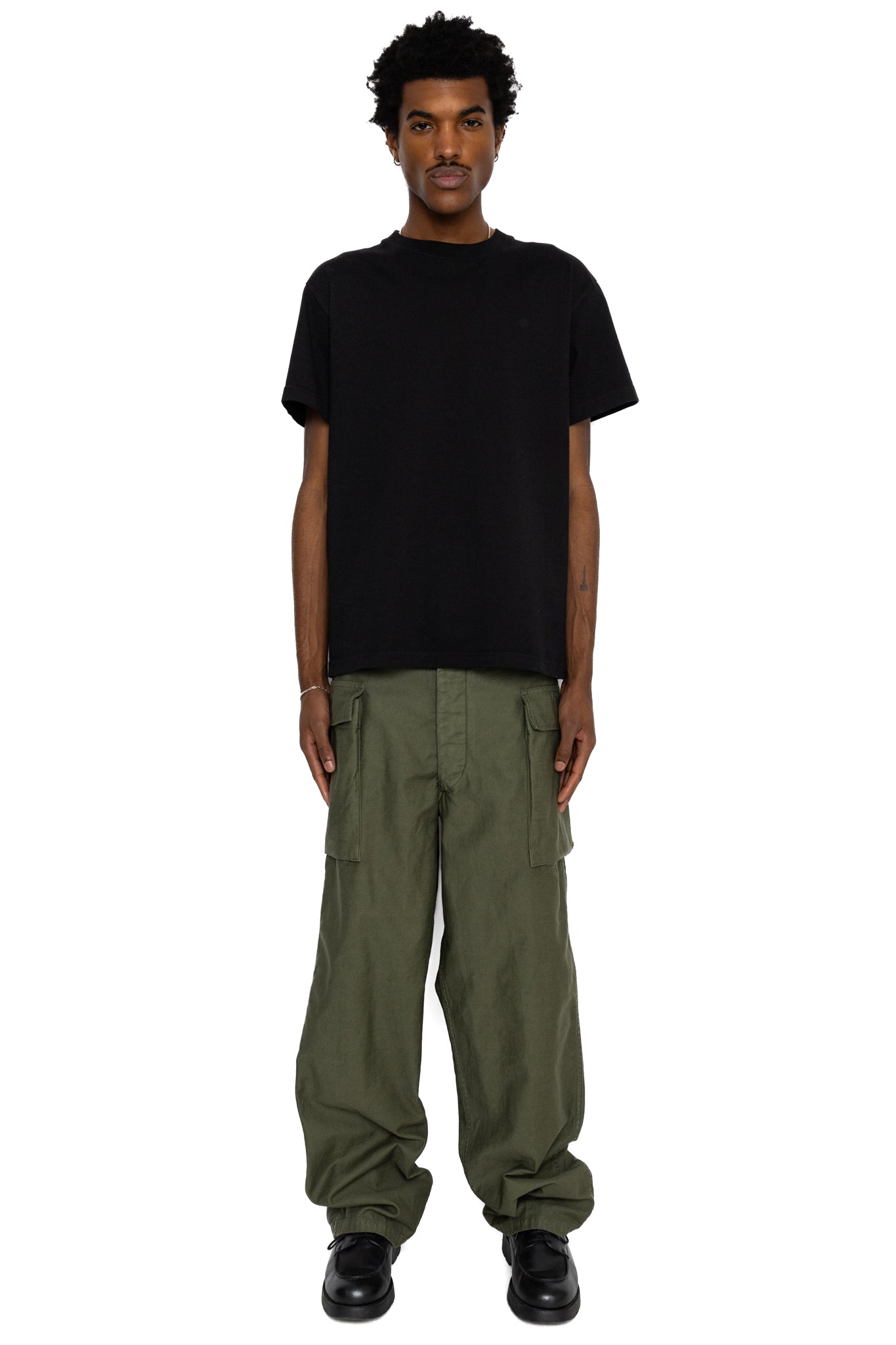 2 Pocket Cargo Pants (Reverse Sateen For Blue in Green) - Army Green