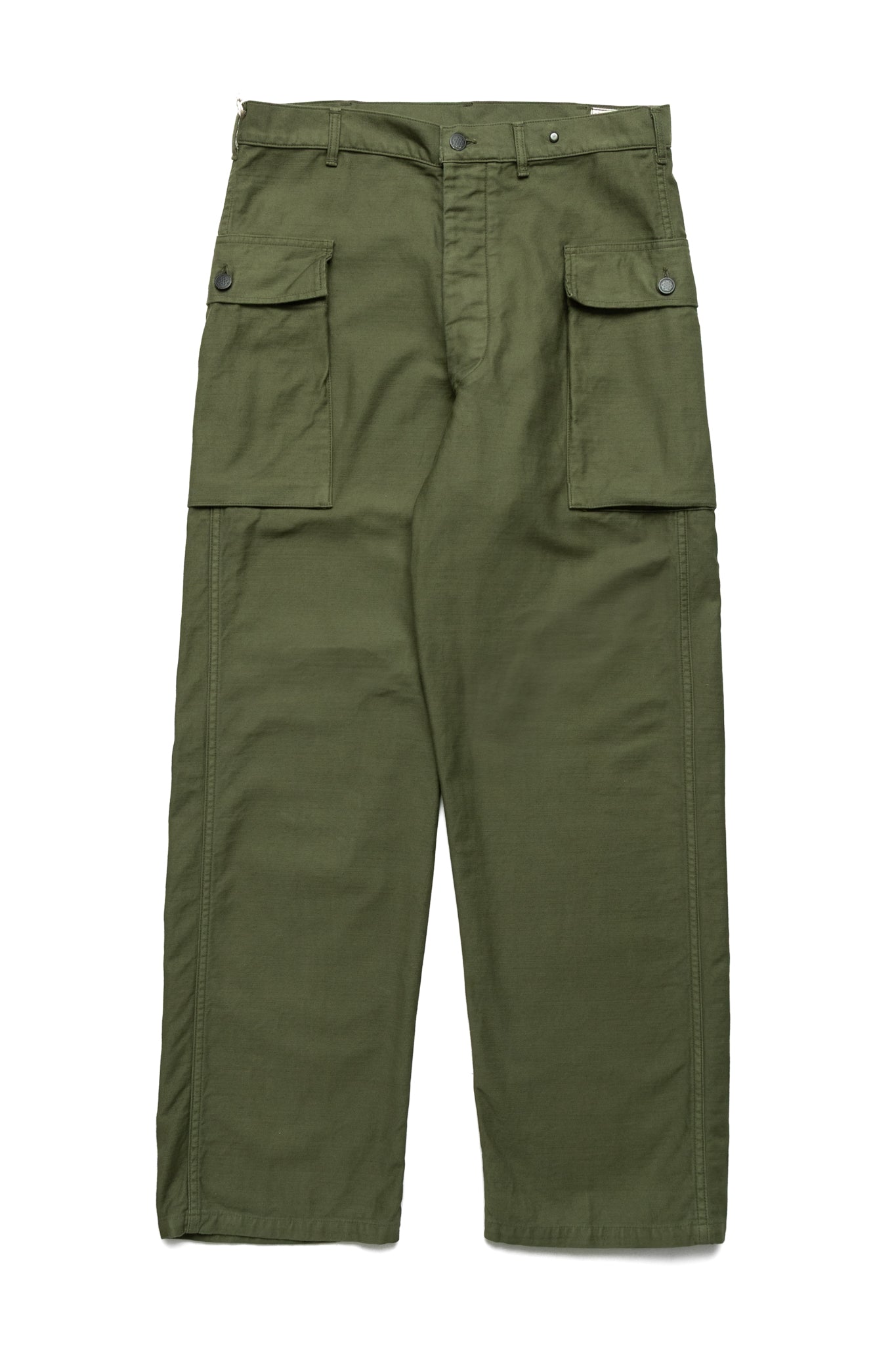 2 Pocket Cargo Pants (Reverse Sateen For Blue in Green) - Army Green