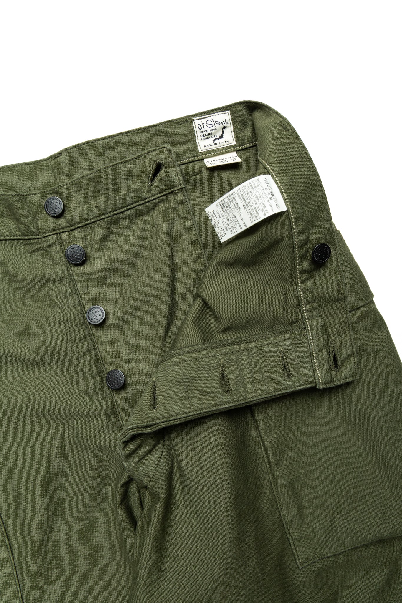 2 Pocket Cargo Pants (Reverse Sateen For Blue in Green) - Army Green