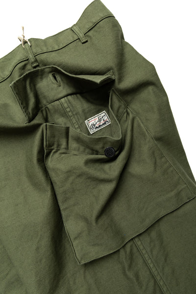 2 Pocket Cargo Pants (Reverse Sateen For Blue in Green) - Army Green