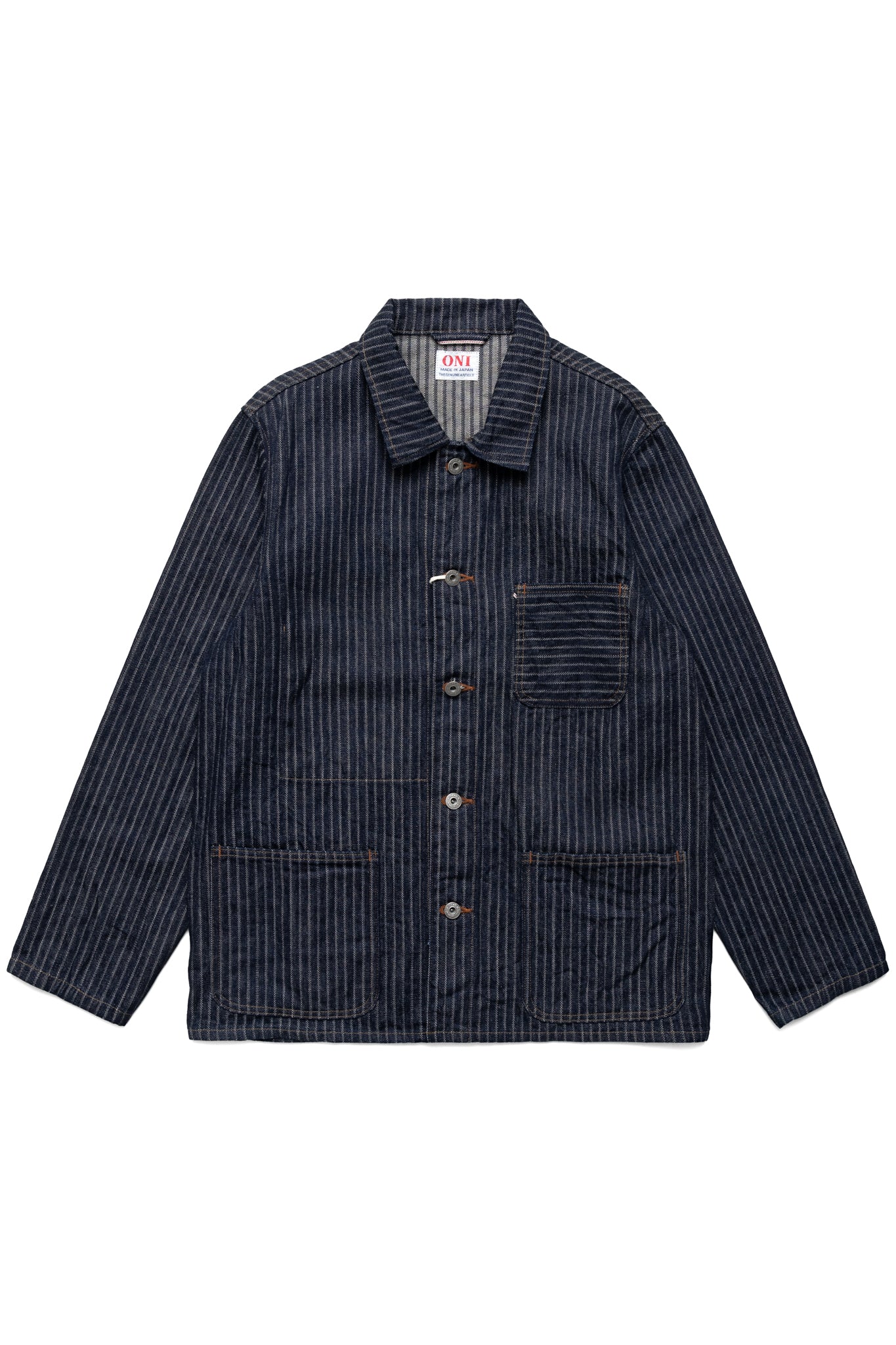 03501-HJS Drop-Needle Stitching Jacquard Striped Denim Coverall