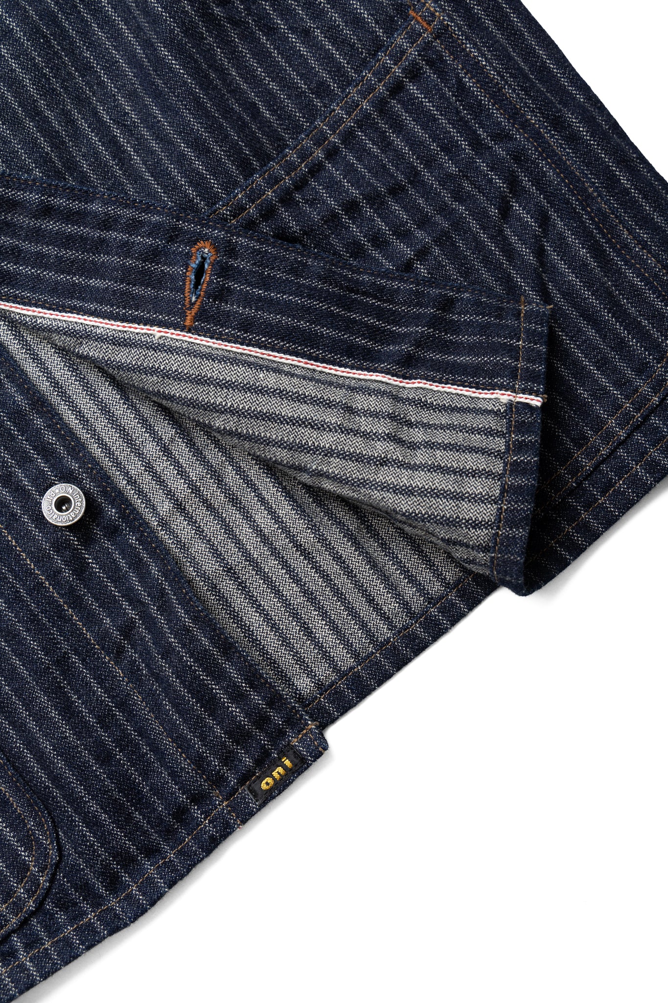 03501-HJS Drop-Needle Stitching Jacquard Striped Denim Coverall