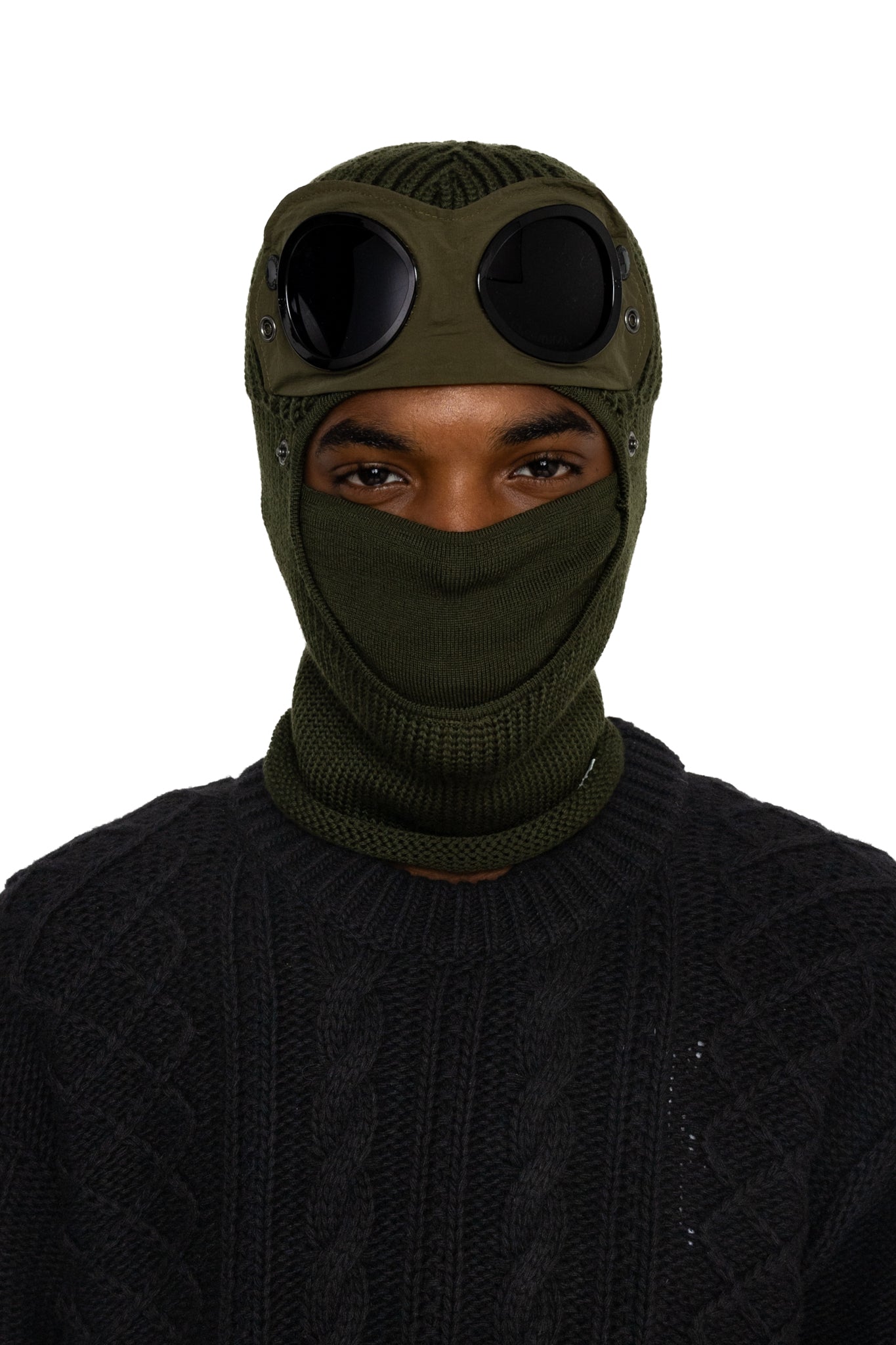 Extra Fine Merino Wool Goggle Balaclava - Ivy Green