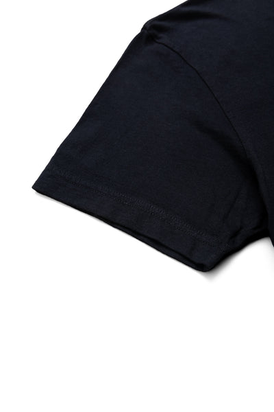 Indigo Jersey Crew Neck T-shirt - Indigo x Black