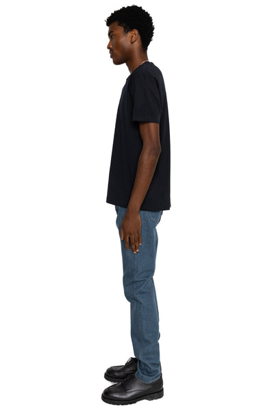 Indigo Jersey Crew Neck T-shirt - Indigo x Black