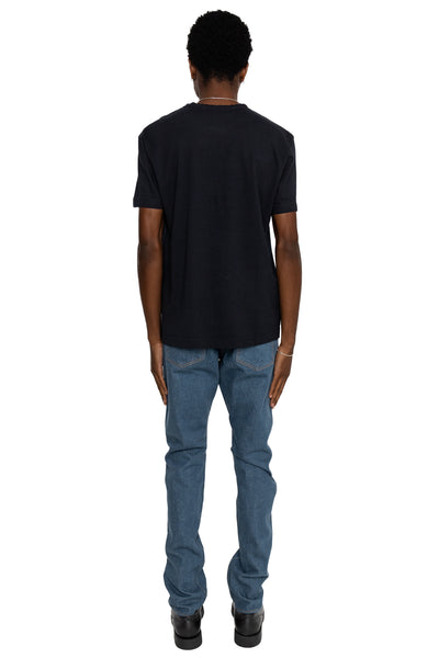 Indigo Jersey Crew Neck T-shirt - Indigo x Black