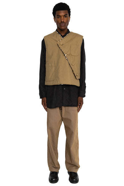 Over Vest Cotton Nylon Twill - Khaki