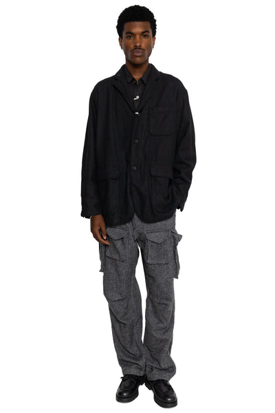 Loiter Jacket Solid Poly Wool Flannel - Black