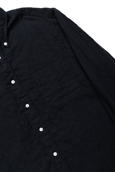 L/S BD Shirt Brushed Winter Sheersucker - Black