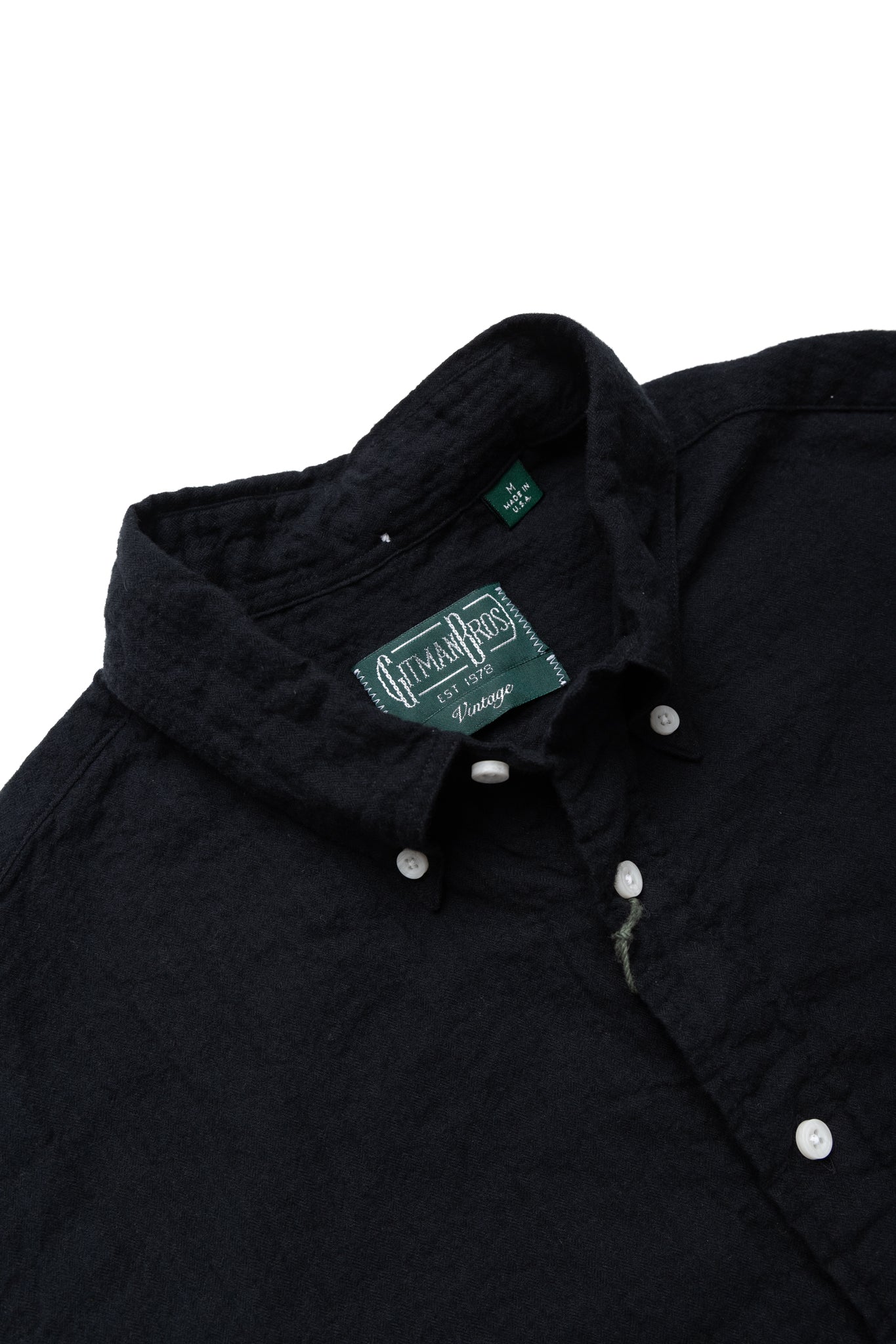 L/S BD Shirt Brushed Winter Sheersucker - Black