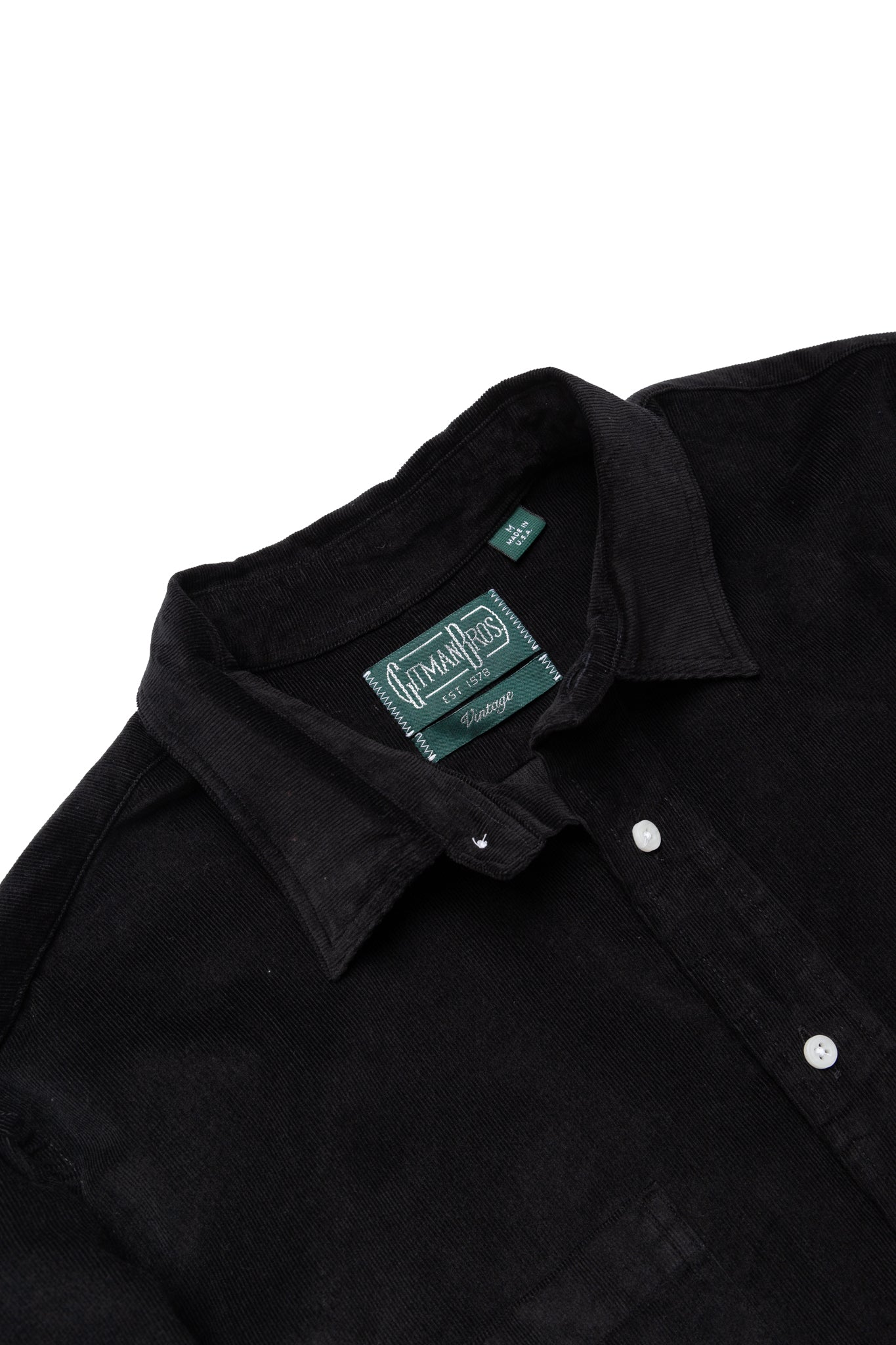 L/S 2 Pocket Work Shirt - Black Corduroy