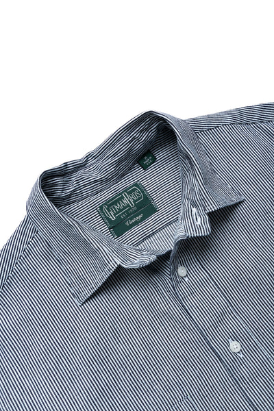 L/S 2 Pocket Work Shirt - Railroad Stripe Denim