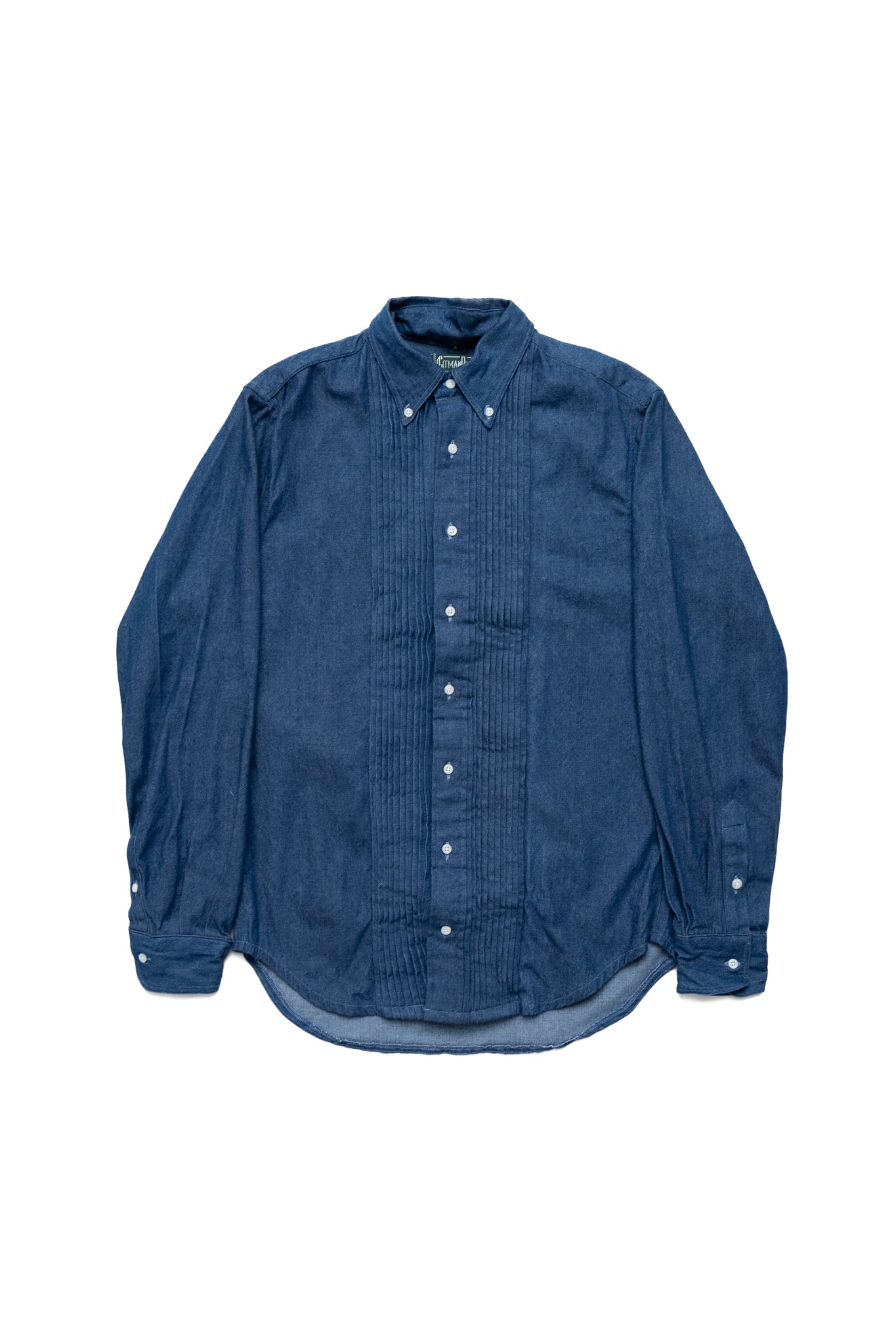 10 Pleat Tuxedo Shirt With BD Collar - Light Denim