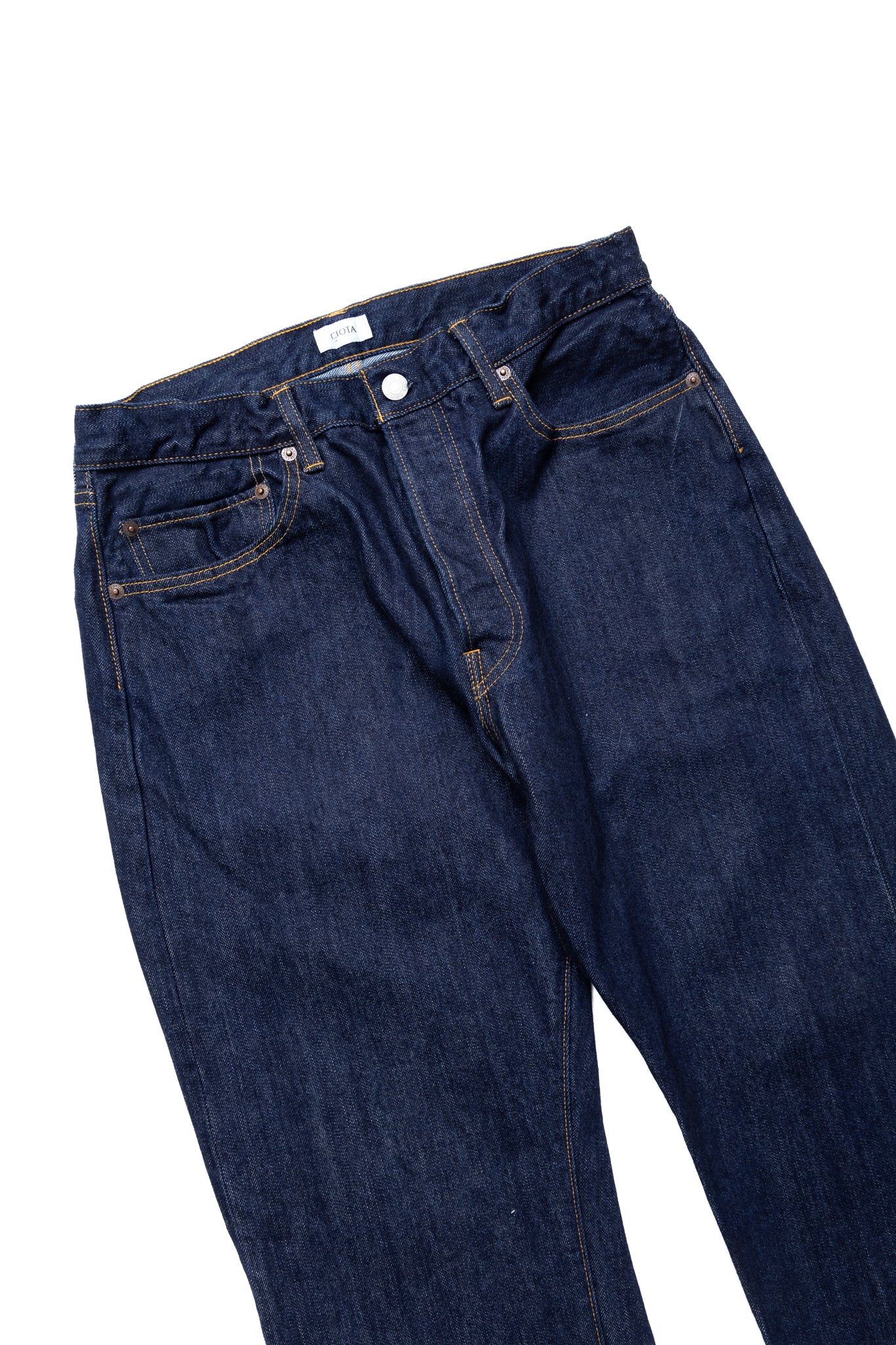 CIOTA Straight 5 Pocket Pants - Rope Dyed Natural Indigo (Front Alternate View)