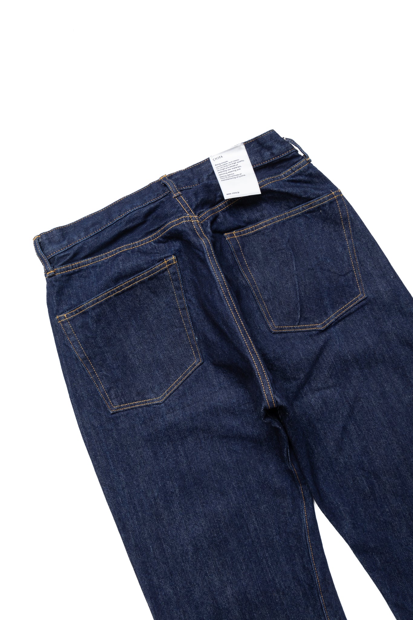 CIOTA Straight 5 Pocket Pants - Rope Dyed Natural Indigo (Back Alternate)