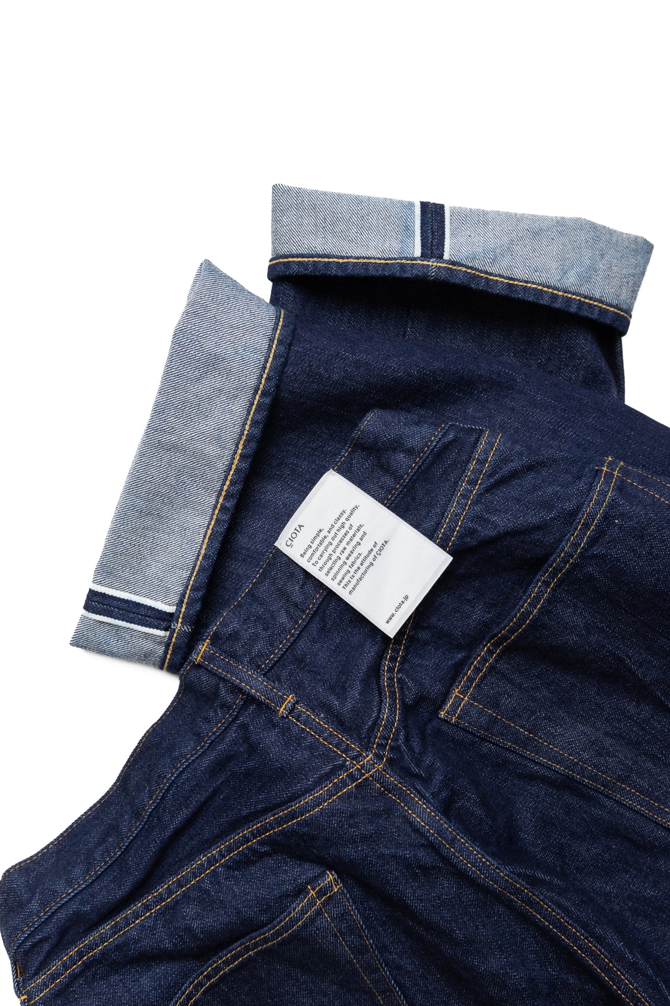 CIOTA Straight 5 Pocket Pants - Rope Dyed Natural Indigo (Tag  and selvedge side seam)