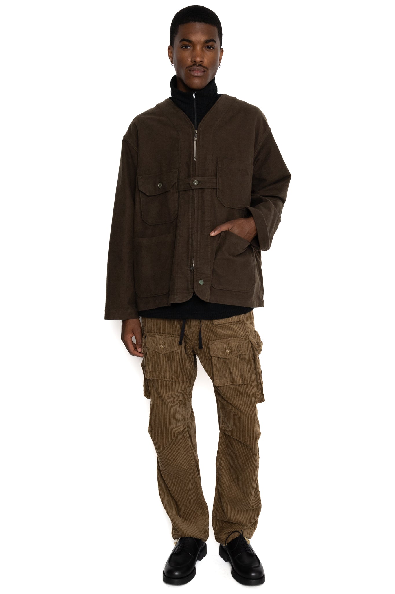 Engineered Garments Shooting Jacket Cotton Moleskin - Olive