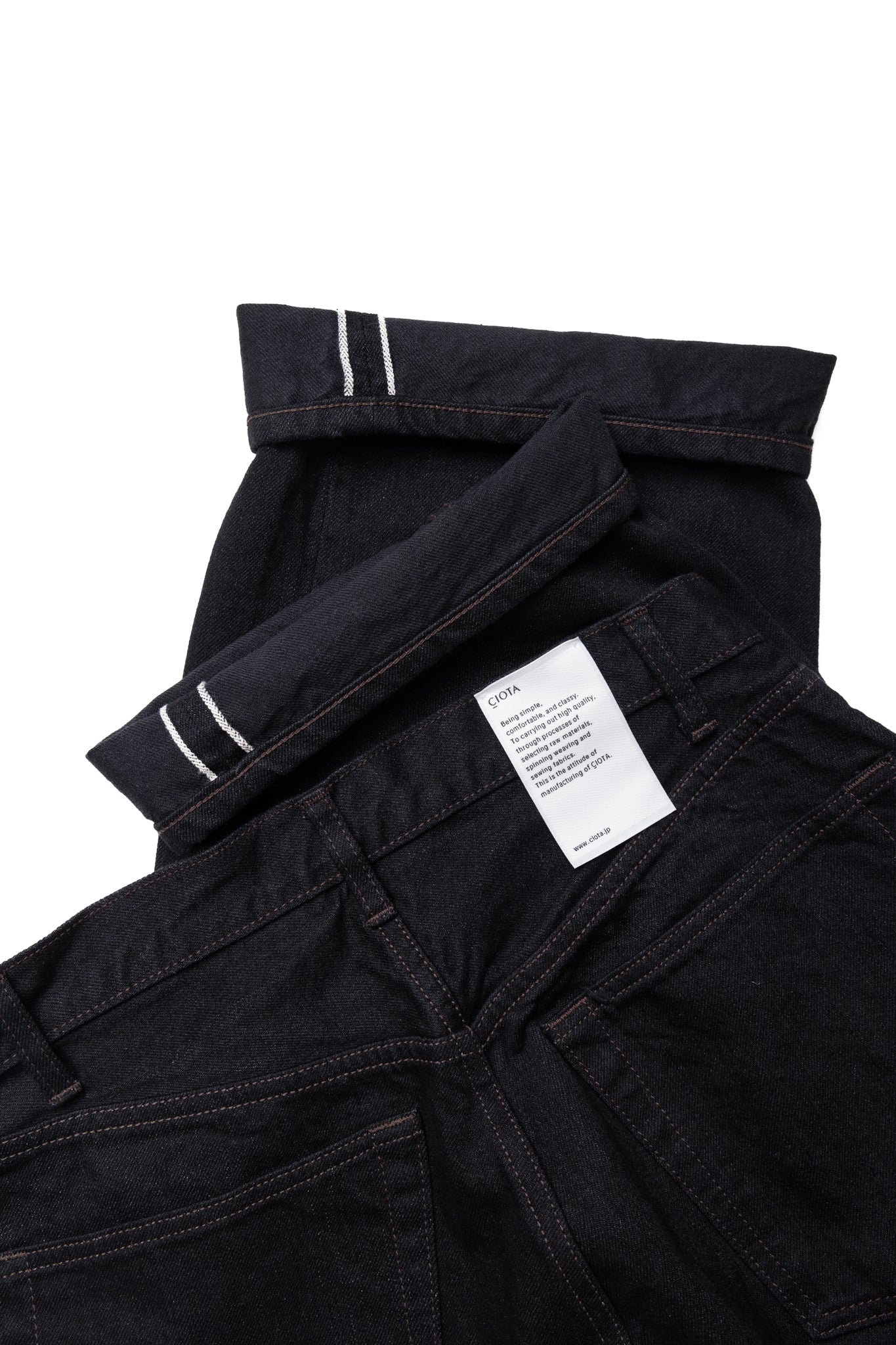 CIOTA Baggy 5 Pocket Pants - Black (Selvedge and tag)