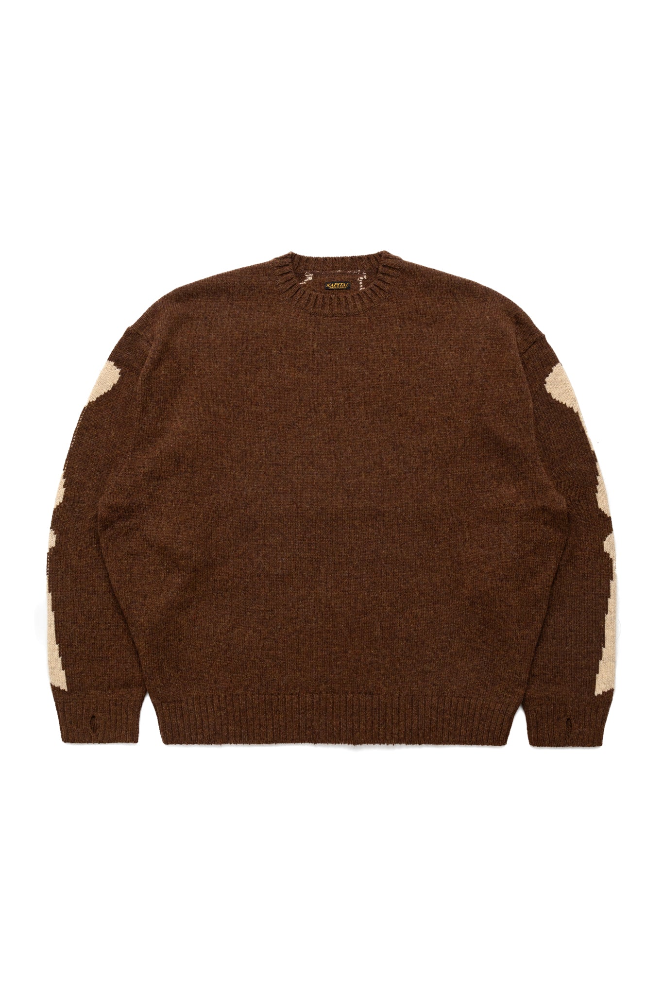 5G Wool BONE Crew Sweater - Brown