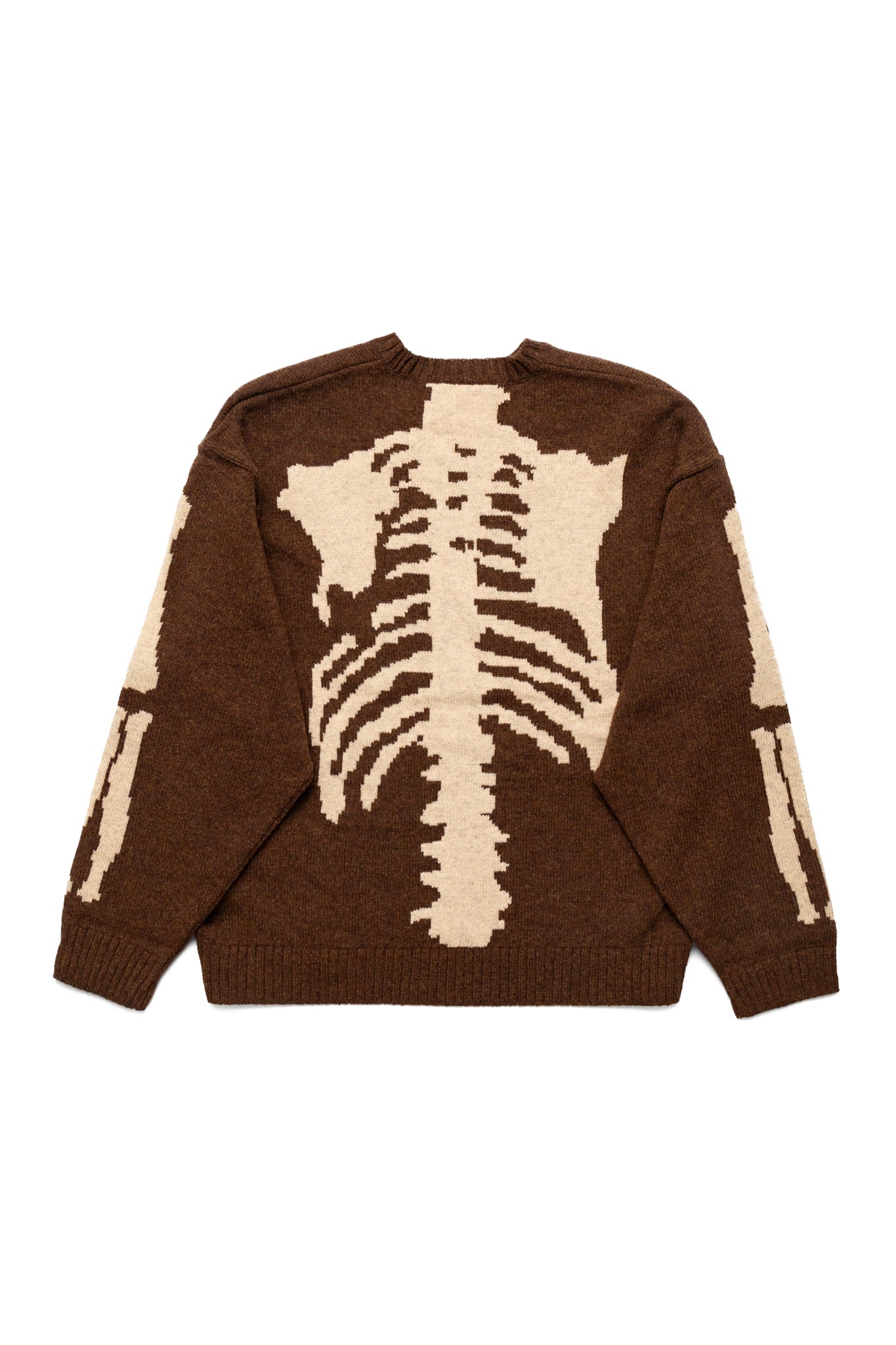 5G Wool BONE Crew Sweater - Brown