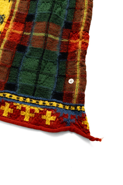 Fulling Wool Scarf (TARTAN CHECK BANDANA PATCH) - Yellow