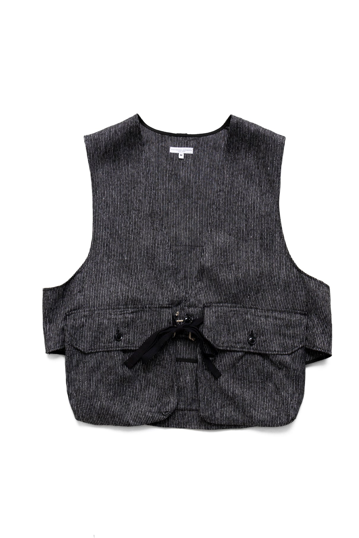 Engineered Garments Fowl Vest Linen Stripe - Black/Grey – BLUE IN GREEN ...