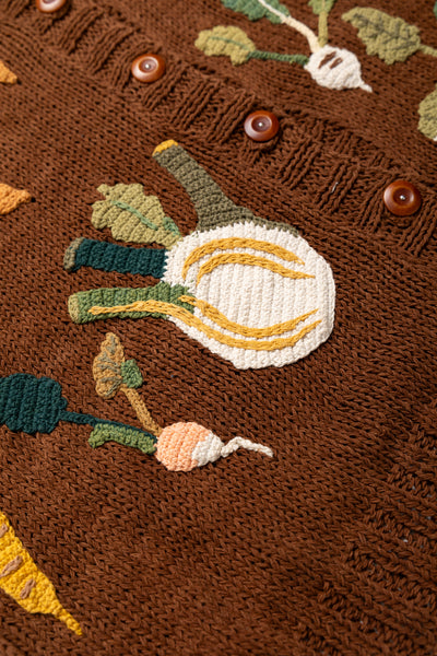 Twinsun Cardigan - Brown Rooting For You