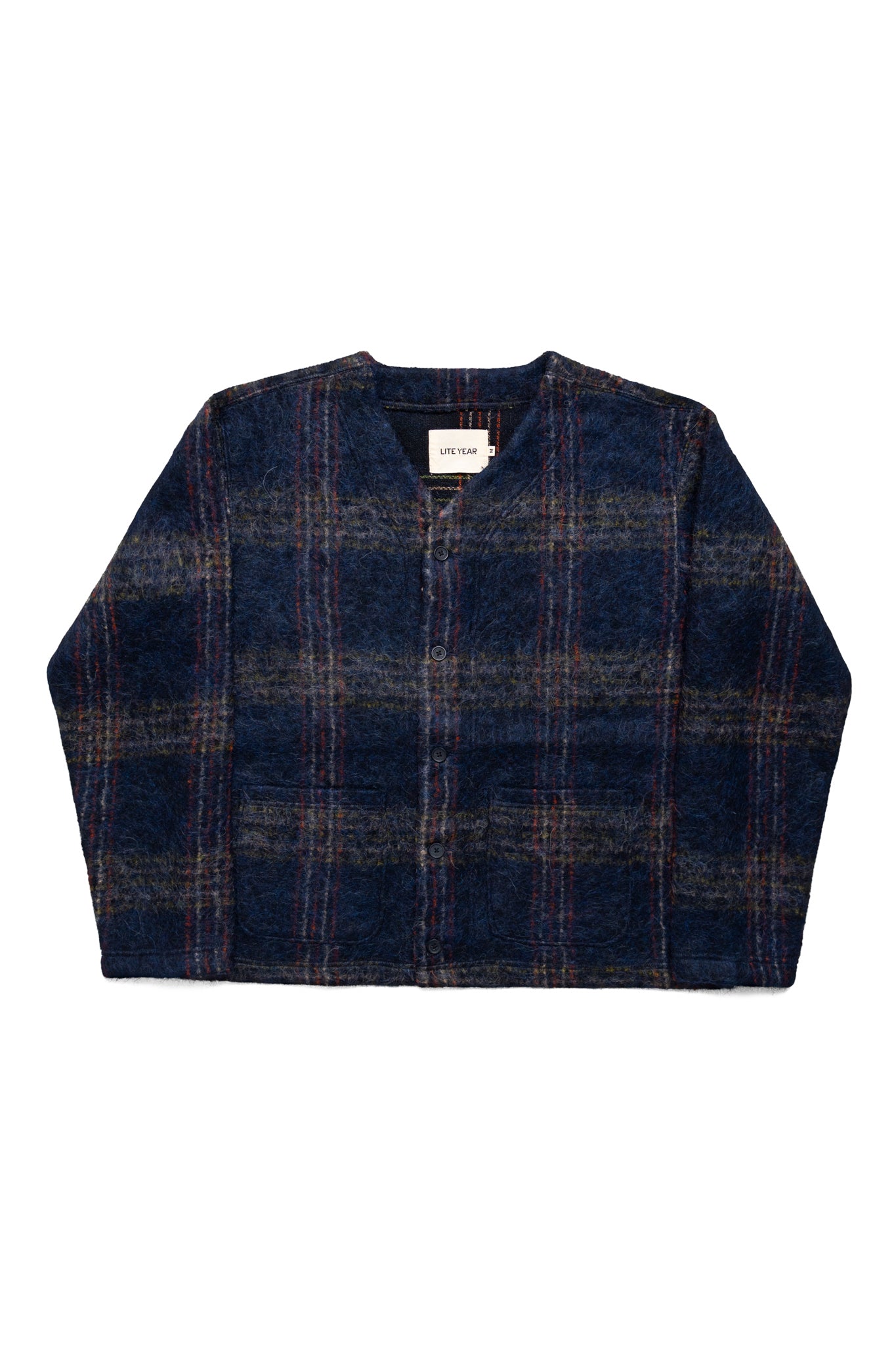 Italian Liner Jacket - Navy Plaid