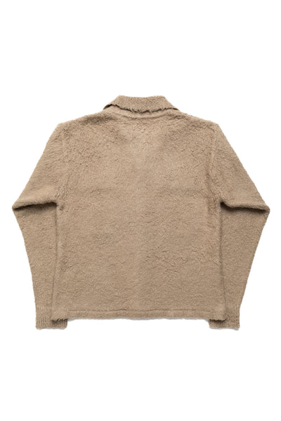 7G Shaggy Knit Board Shirt - Beige Khaki