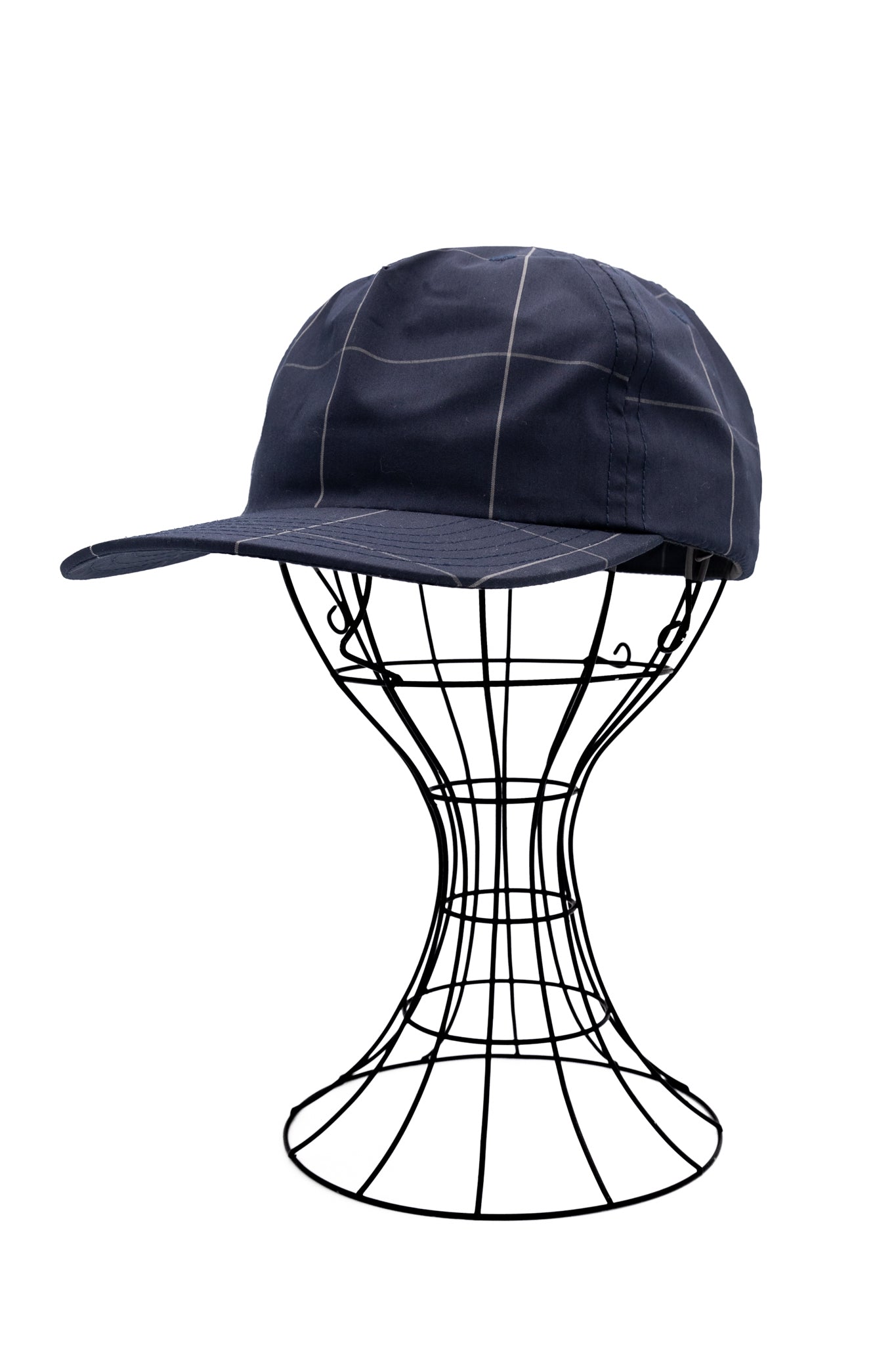 Japanese Nylon Plaid 5 Panel Cap - Navy Check