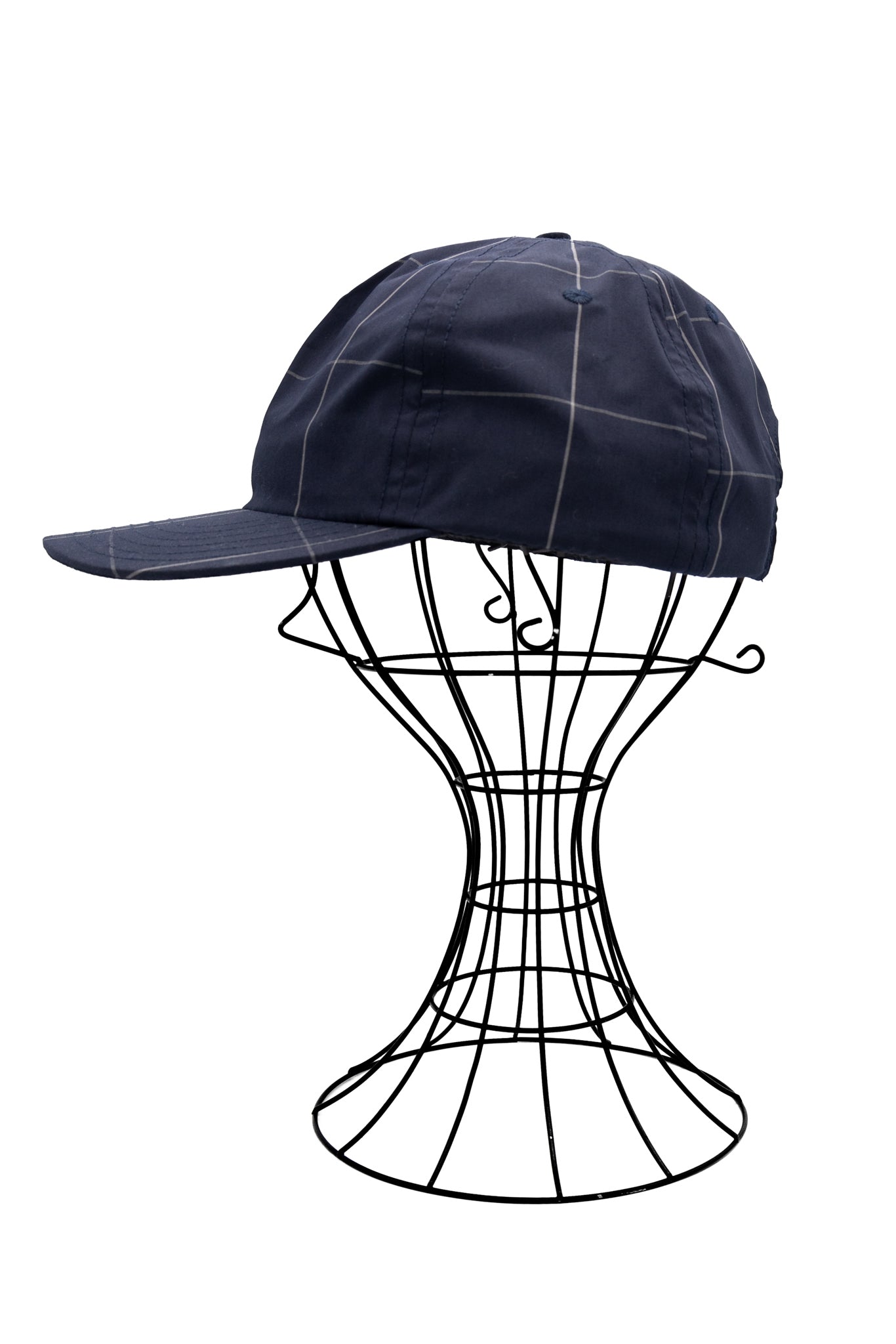 Japanese Nylon Plaid 5 Panel Cap - Navy Check