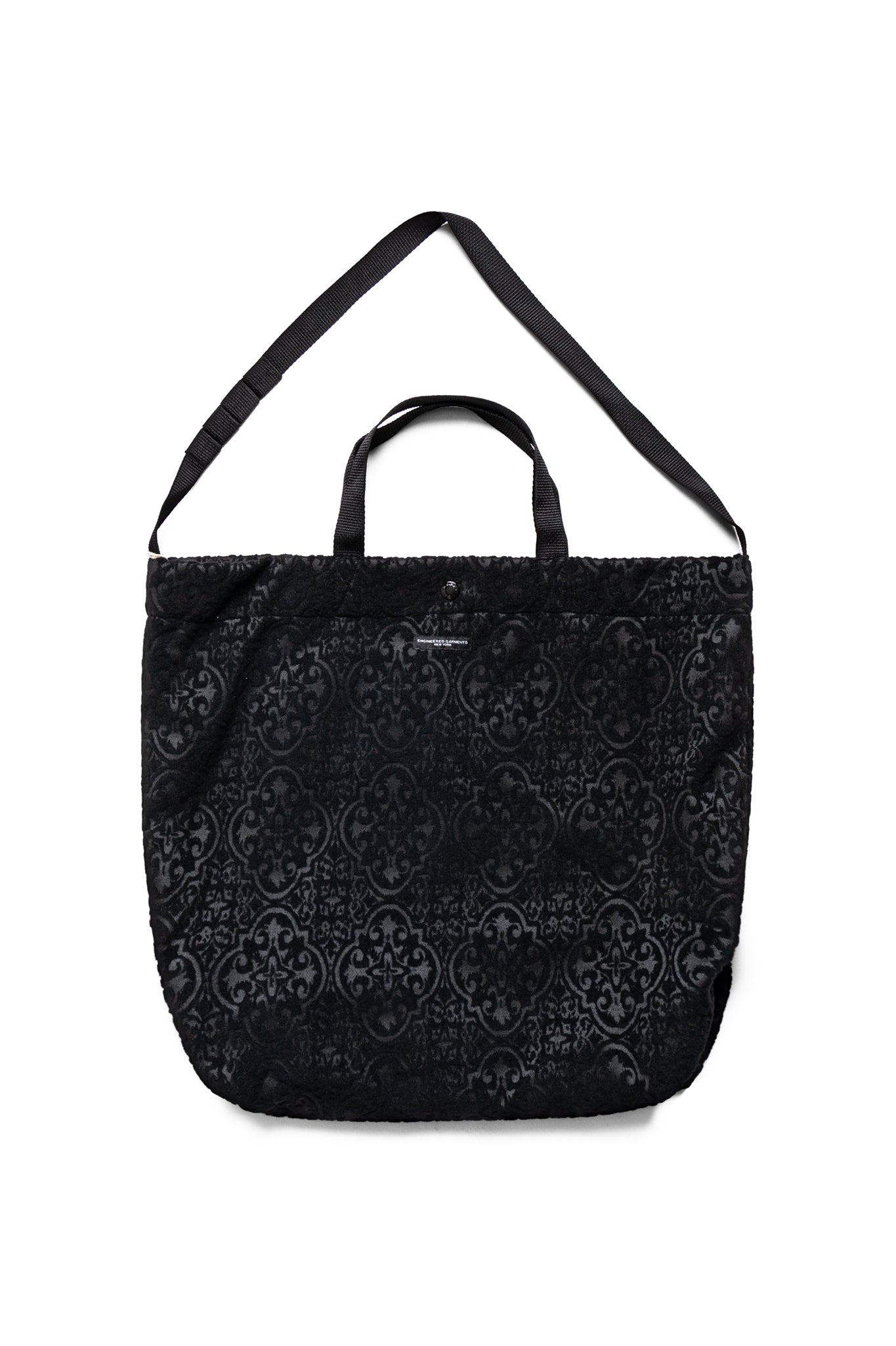 Carry All Tote Crest Flocked Jacquard - Black