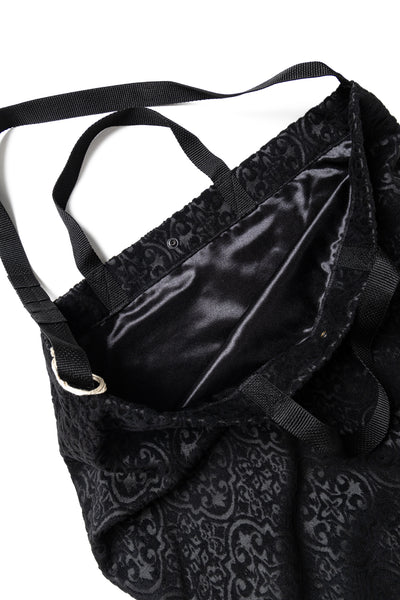 Carry All Tote Crest Flocked Jacquard - Black