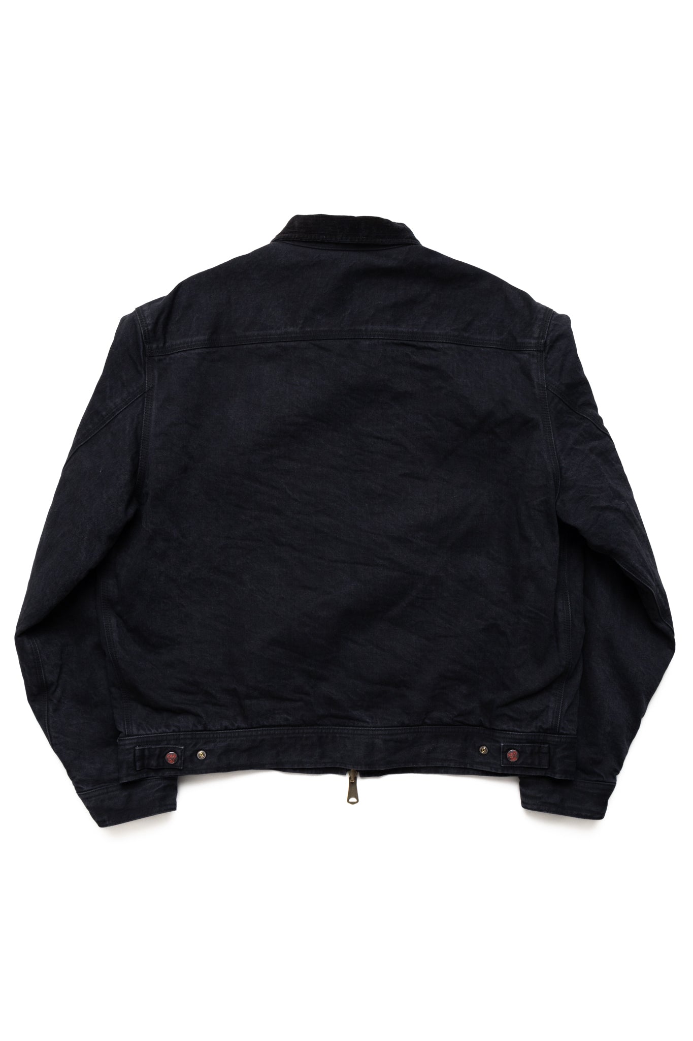 14oz BLK Denim BONE Lining Reversible ZIP-UP Work JKT