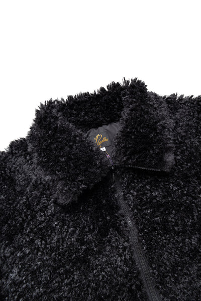 S.C. Fur Jacket Poly Curly Fur - Black