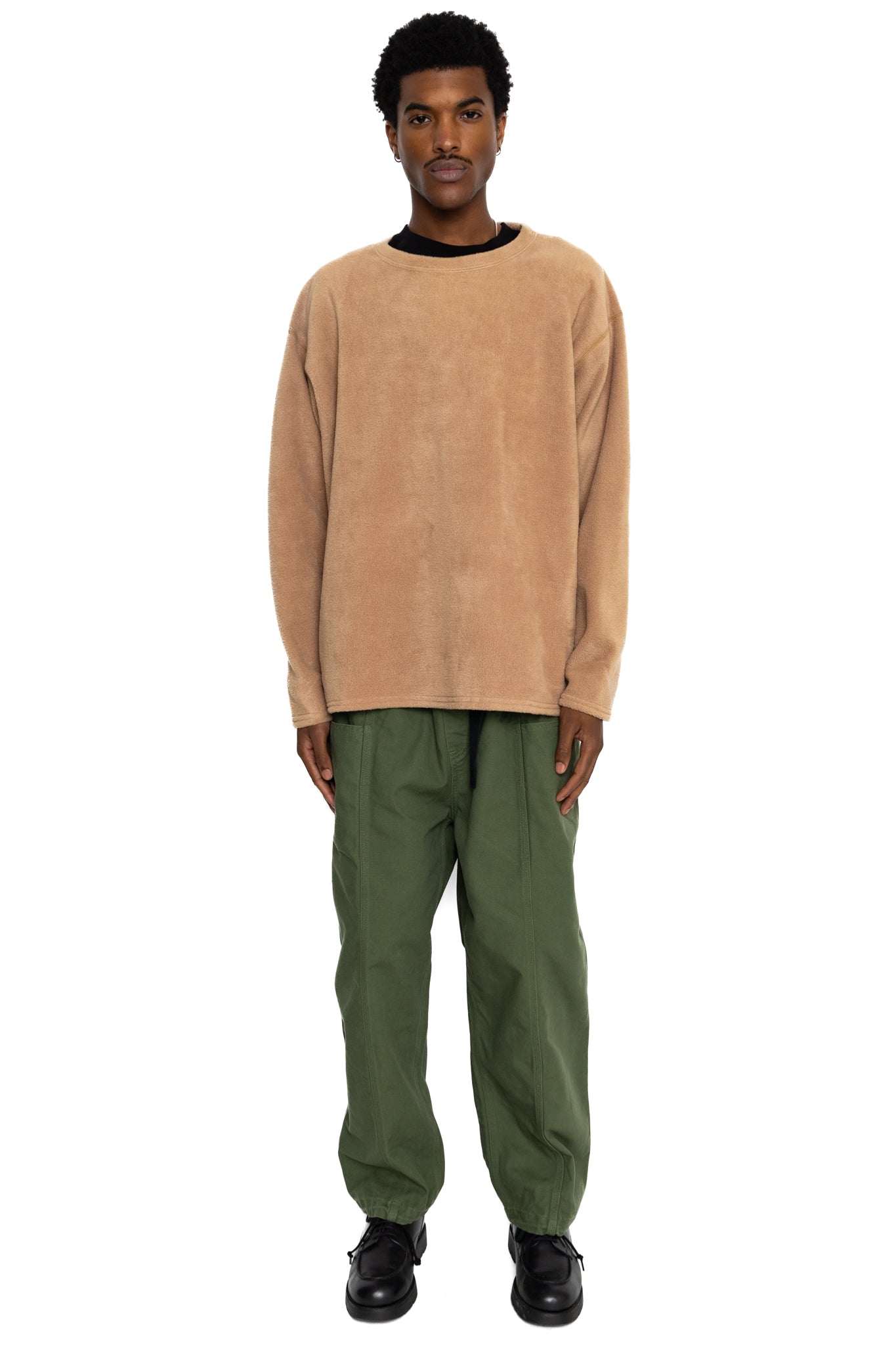 S.S. Crew Neck Shirt Poly Fleece - Beige